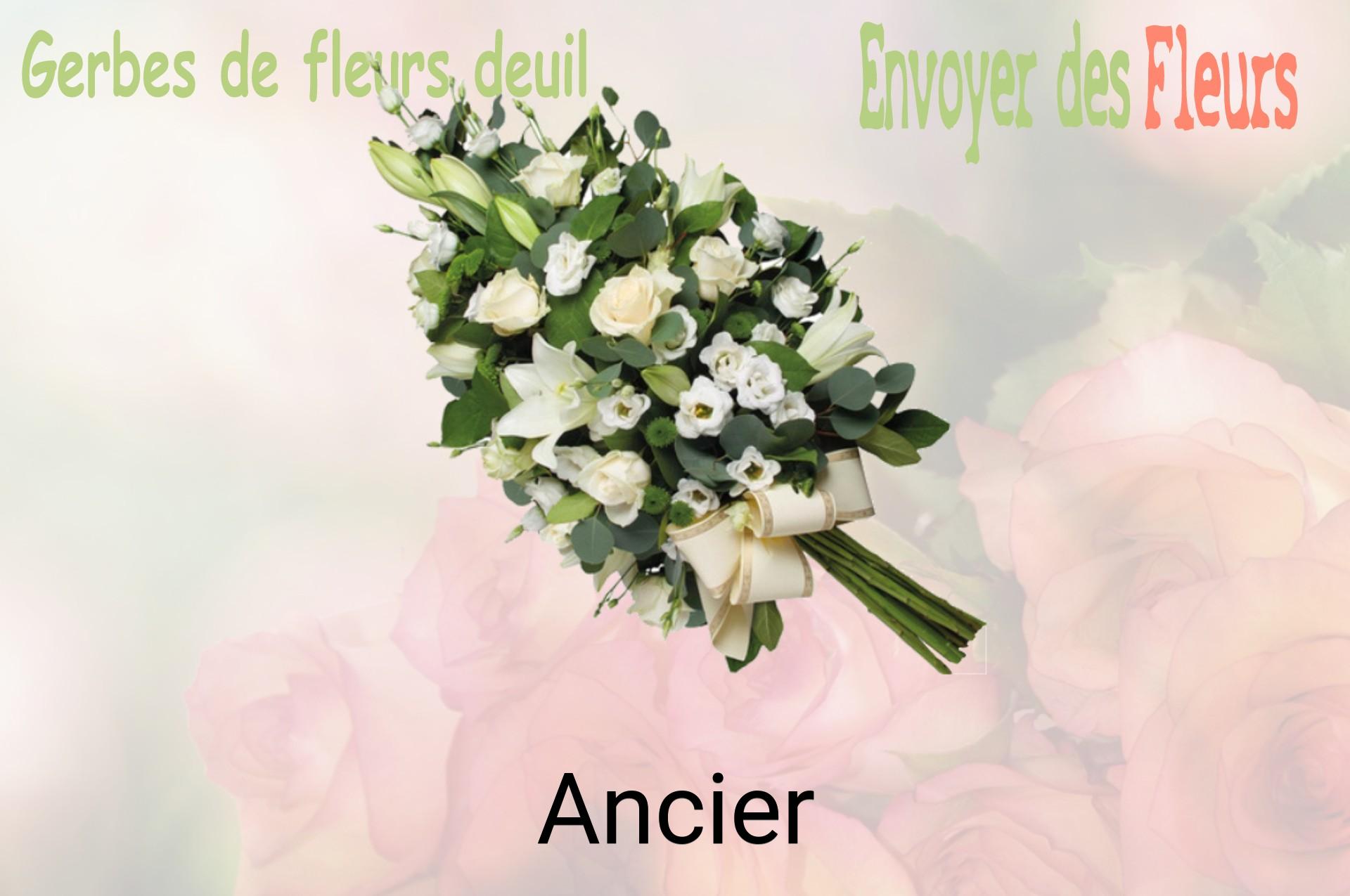 Gerbe de fleurs de deuil livrée à Ancier